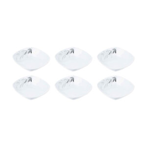 Weißes Melamin Dinnerware Schüsseln Set, Spülmaschinenfest – Modell Kasra (Set aus 6)