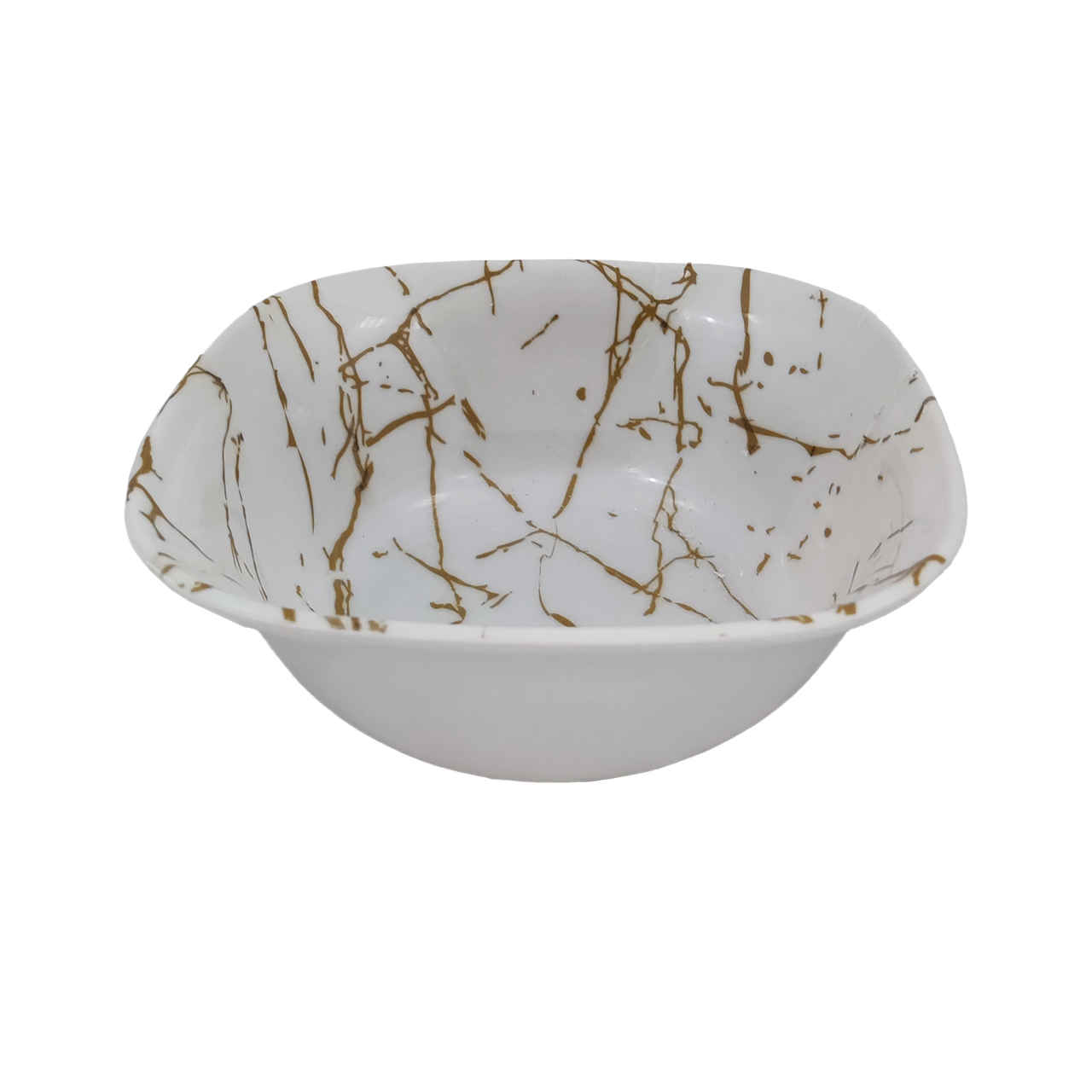 Weißes Melamin Dinnerware Schüsseln Set, Quadratische Form - Marmor Design (Set aus 6)