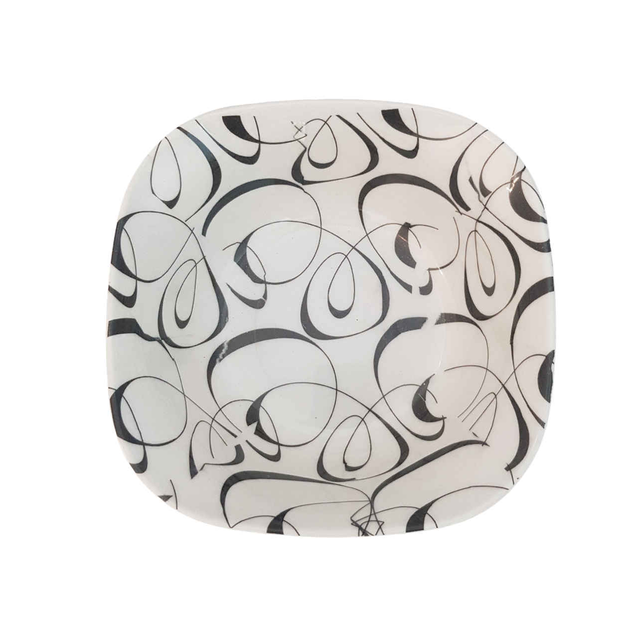 Weißes Melamin Dinnerware Schüsseln Set, Quadratische Form – Modell Ghasedak (Set aus 6)