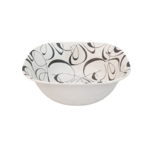 Weißes Melamin Dinnerware Schüsseln Set, Quadratische Form – Modell Ghasedak (Set aus 6)