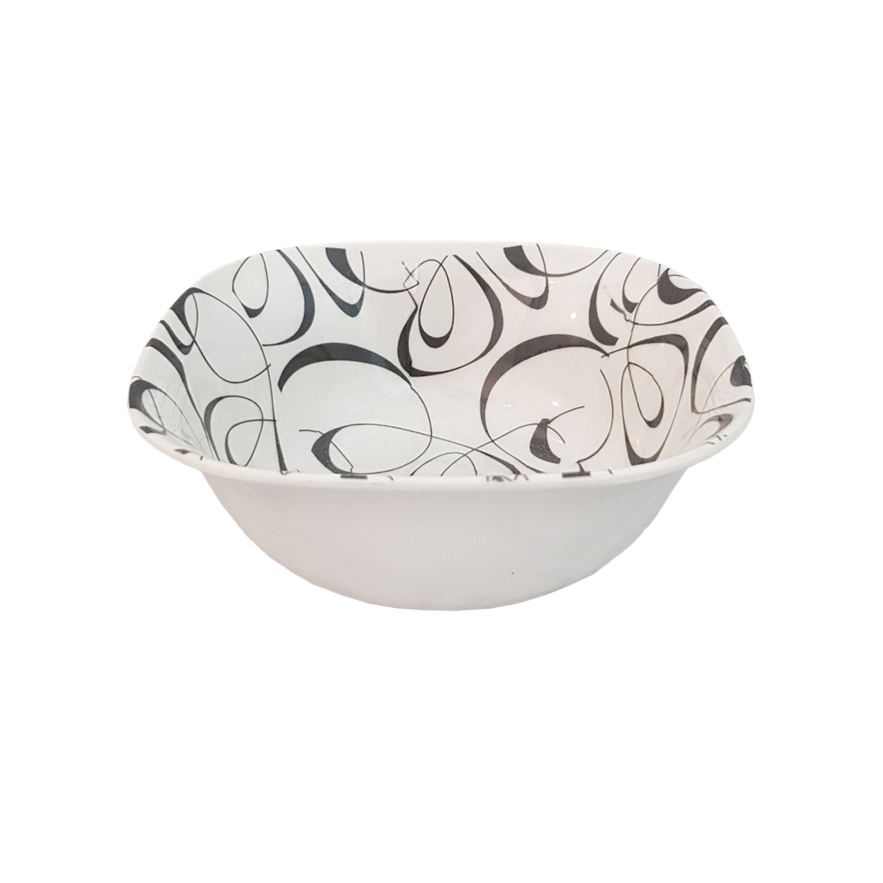 Weißes Melamin Dinnerware Schüsseln Set, Quadratische Form - Modell Ghasedak (Set aus 6)