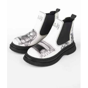Graffiti-Druck Chelsea-Stiefel – Synthetisches Leder für Frauen