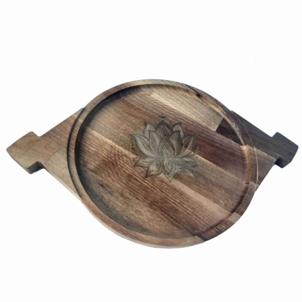 Blumenmuster-Tablett mit Griff & Basis – Modell Golnaz