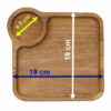 Holztablett mit zwei Abschnitten und Tassenhalter – Modell Square