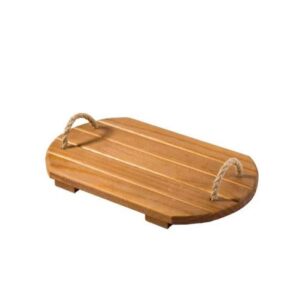 Holztablett mit Hanfgriff – Modell Ange | Rustikal & Leicht