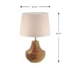 Akzent Holz-Tischlampe mit Stoff-Lampenschirm Farsam