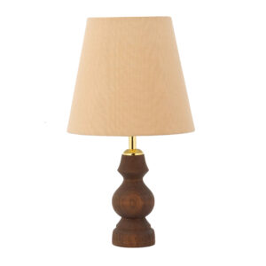 Akzent Holz-Tischlampe mit Stoff-Lampenschirm