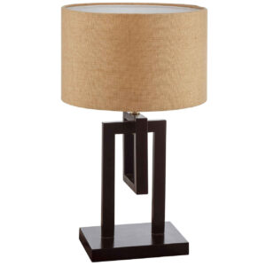 Akzent Holz-Tischlampe mit Stoff-Lampenschirm Nour