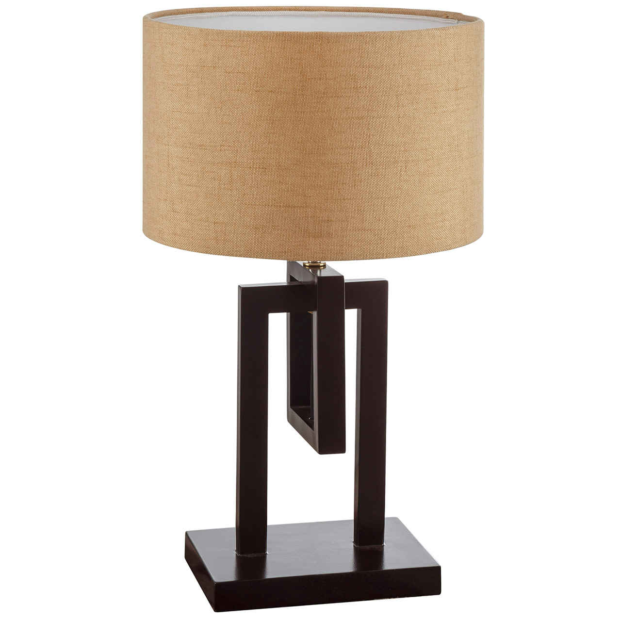 Akzent Holz-Tischlampe mit Stoff-Lampenschirm Nour