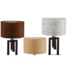 Akzent Holz-Tischlampe mit Stoff-Lampenschirm Nour
