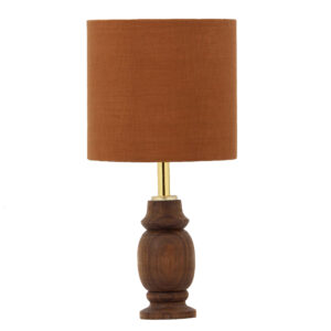 Akzent Holz-Tischlampe mit Stoff-Lampenschirm Ziba