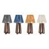 Akzent Holz-Tischlampe mit Makramee-Lampenschirm