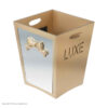 Holz-Abfalleimer- und Taschentuchbox-Set – Fliegenkrawatten-Design