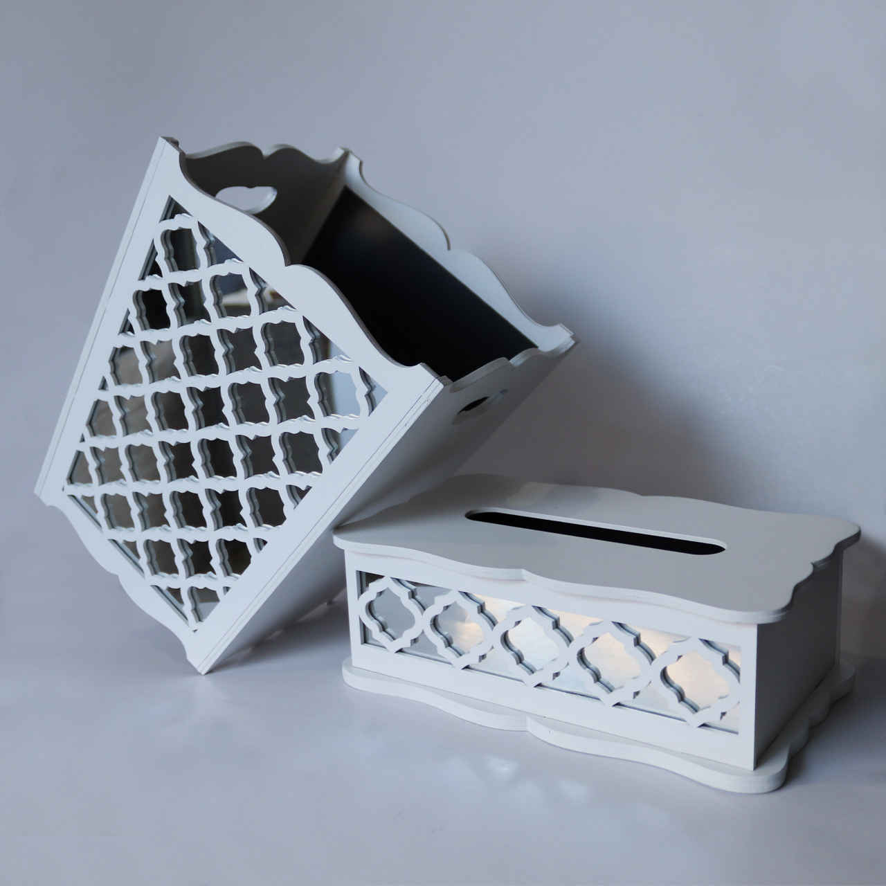 Holz-Abfalleimer- und Taschentuchbox-Set – Ayene