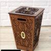Holz-Abfalleimer- und Taschentuchbox-Set – Traditionelles Design