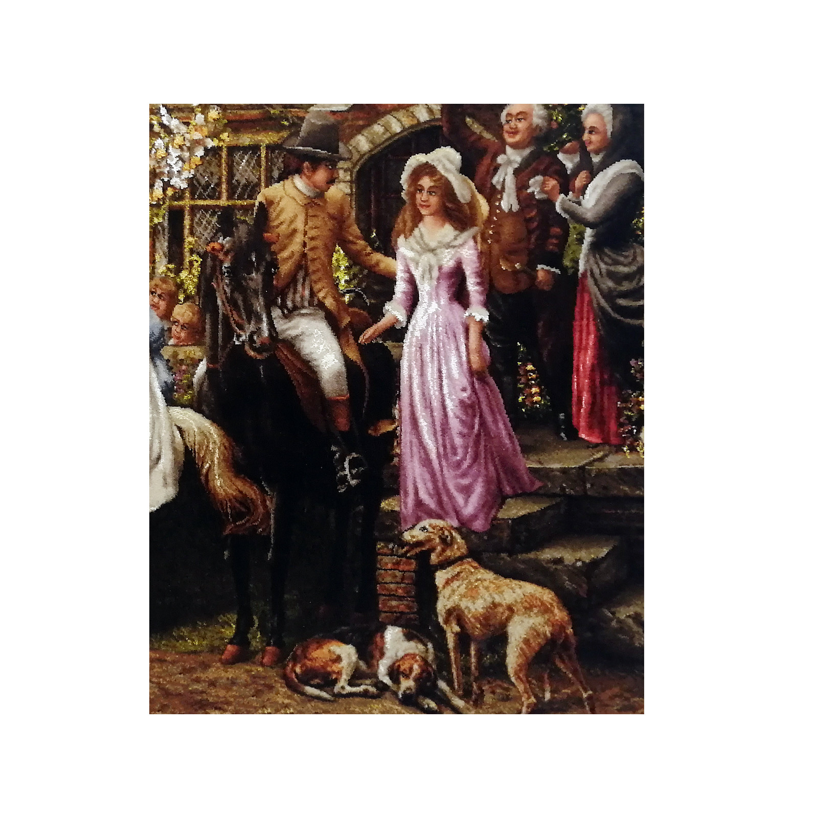 Handgeknüpfter persischer Bildteppich aus Tabriz, der Alfred William Strutts A Lassie & her Laddie darstellt