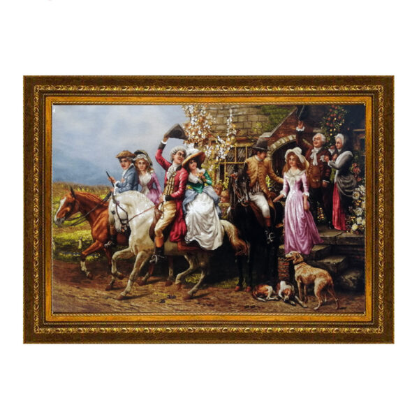 Handgeknüpfter persischer Bildteppich aus Tabriz, der Alfred William Strutts A Lassie & her Laddie darstellt