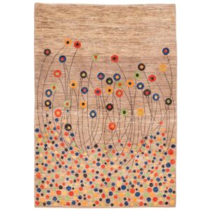 Kunsthandwerklicher persischer Gabbeh-Wollteppich handgewebt in Fars floral