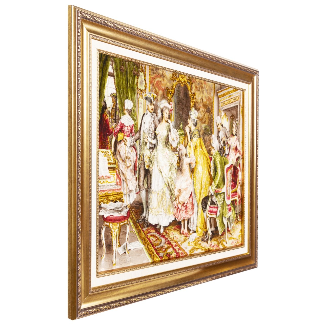 Handgeknüpfter persischer Bildteppich aus Tabriz, der Arturo Riccis L’attesa darstellt