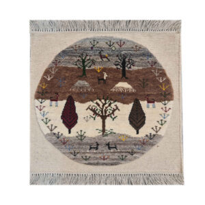 Authentischer persischer Gabbeh-Wollteppich handgewebt in Fars Baum-Motive