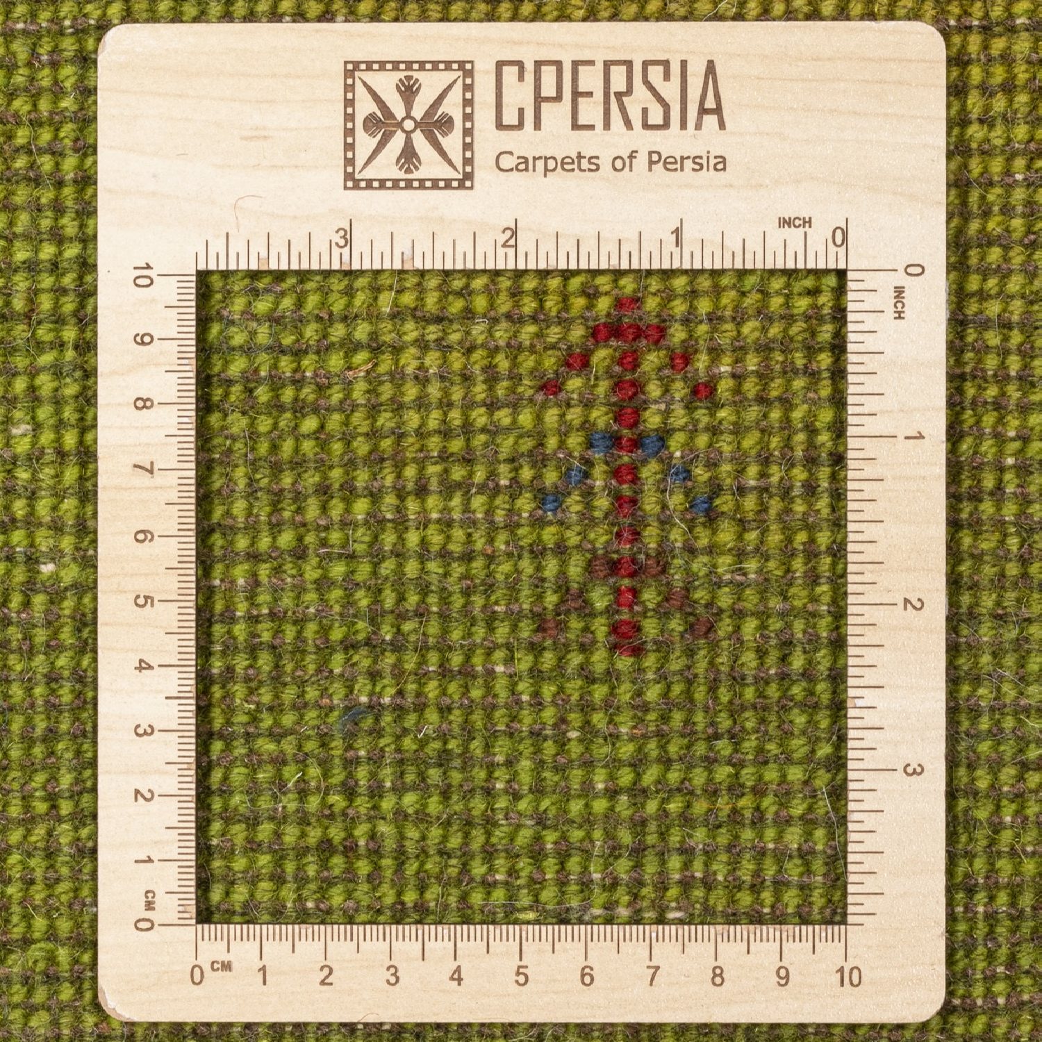 Authentischer persischer Gabbeh-Wollteppich handgewebt in Fars grün