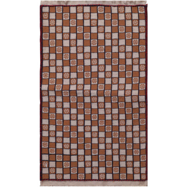 Authentischer persischer Woll Kelim Teppich handgewebt in Sirjan geometrisch