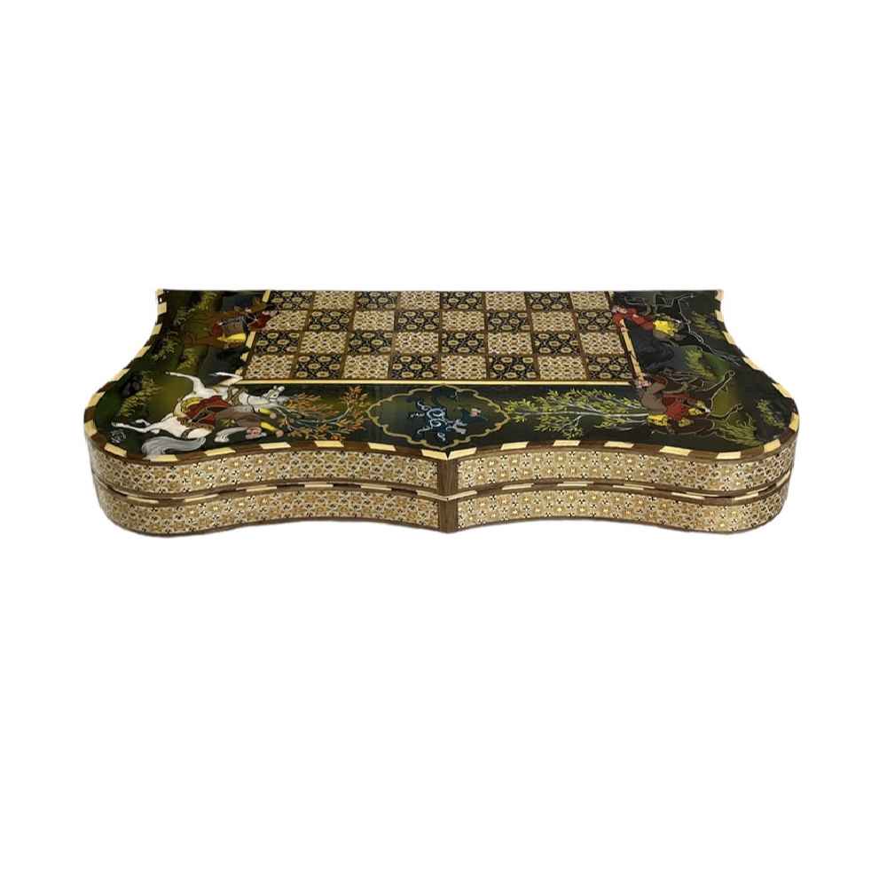 Intarsien-Makettier Backgammonbrett Handgefertigt mit Exquisiter Khatam-kari Meisterschaft