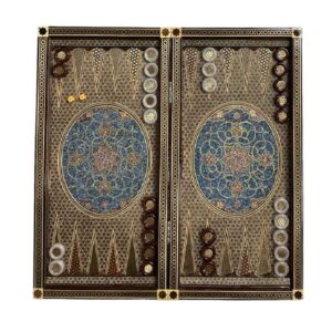 Intarsien-Makettier Backgammonbrett Handgefertigt mit Traditionellem Khatam-kari Design