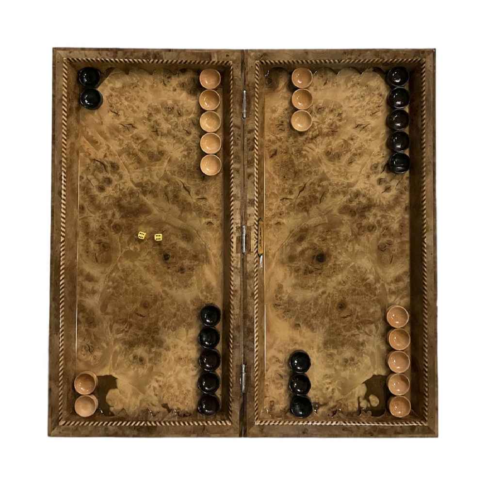 Backgammon- & Schachbrett Handgefertigt aus Walnussholz Mina