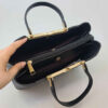 Schwarze Leder Bauletto Handtasche - Großes Volumen für Frauen