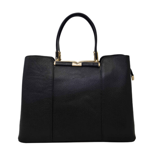 Schwarze Leder Bauletto Handtasche - Großes Volumen für Frauen