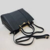 Schwarze Leder Bauletto Handtasche - Großes Volumen für Frauen