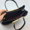 Schwarze Leder Bauletto Handtasche - Großes Volumen für Frauen