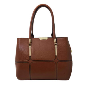 Braune Leder Bauletto Handtasche – Großes Volumen & Doppelgriffe
