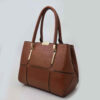 Braune Leder Bauletto Handtasche - Großes Volumen & Doppelgriffe