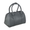 Graue Leder Bauletto Handtasche - Großes Volumen für Frauen