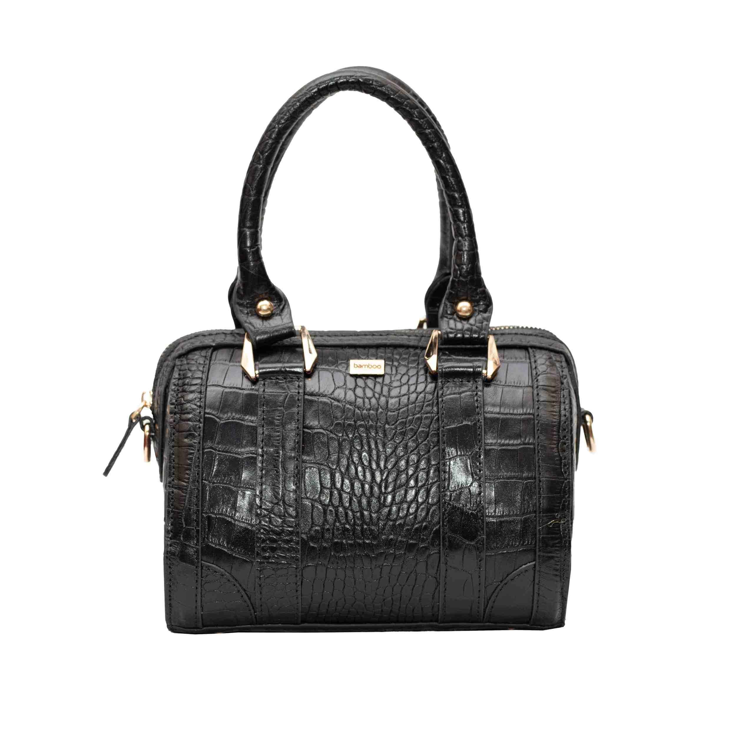 Leder Bauletto Handtasche - Schlangenledermuster für Frauen