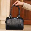 Leder Bauletto Handtasche - Schlangenledermuster für Frauen