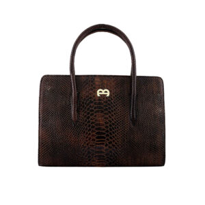 Bauletto Leder Handtasche – Schlangenledermuster & Großes Volumen