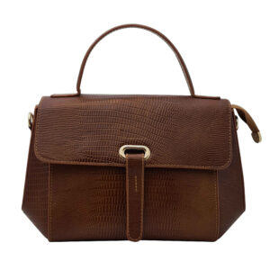 Braune Leder Bauletto Handtasche – Mit Einem Griff & Langen Trageriemen