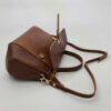 Braune Leder Bauletto Handtasche - Mit Einem Griff & Langen Trageriemen