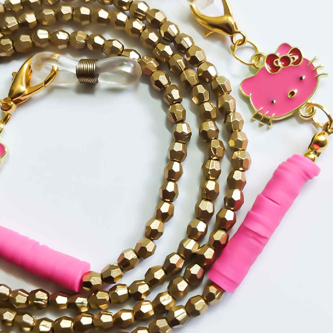 Brillenkette mit Perlen – Stilvoll und funktional mit Hello Kitty Design