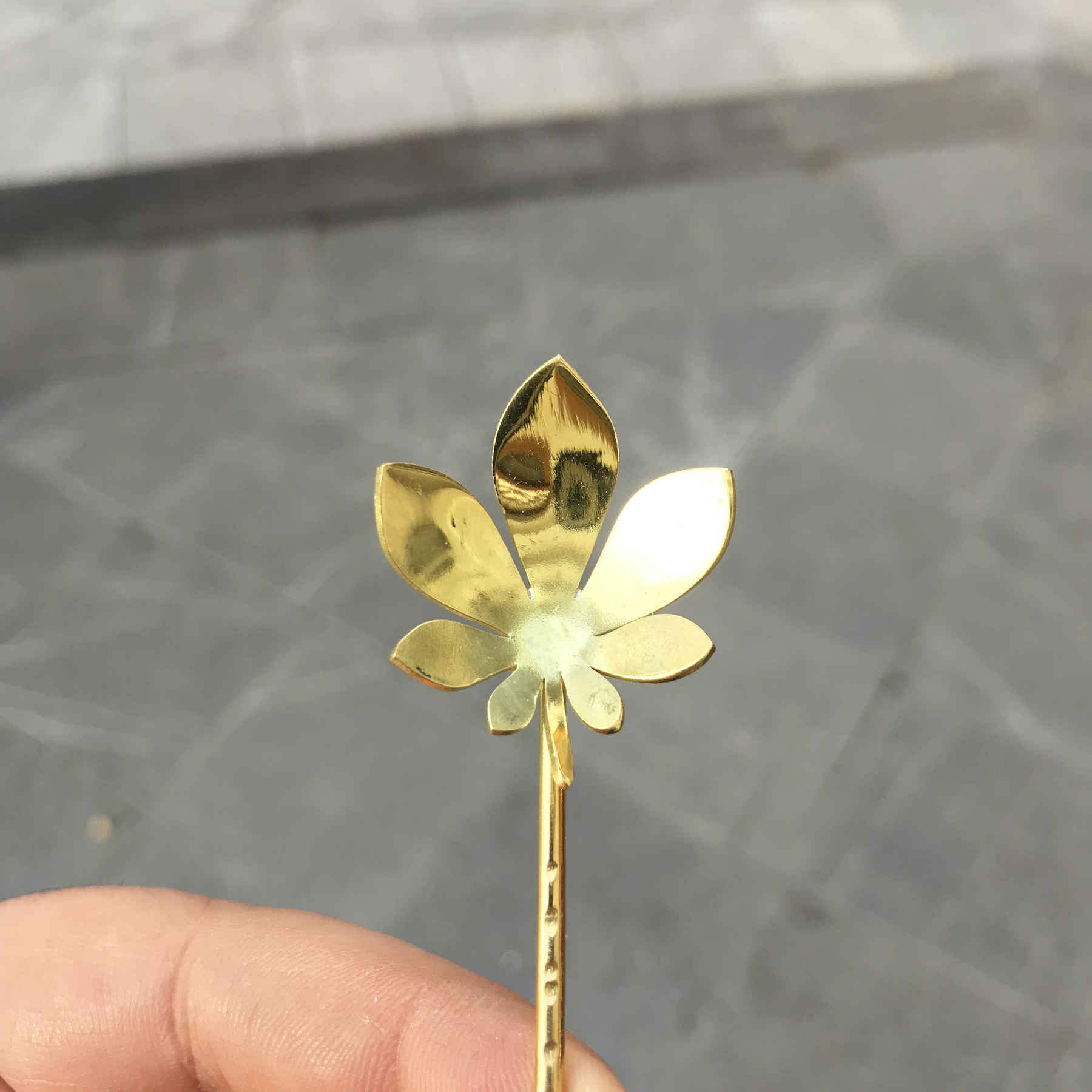 Messing Bar-Löffel mit Kunsthandwerklichem Blätter-Design Set – 3 Teile