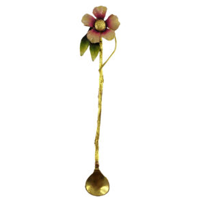 Messing Bar-Löffel mit Elegantem Blumen-Design Set – 3 Teile