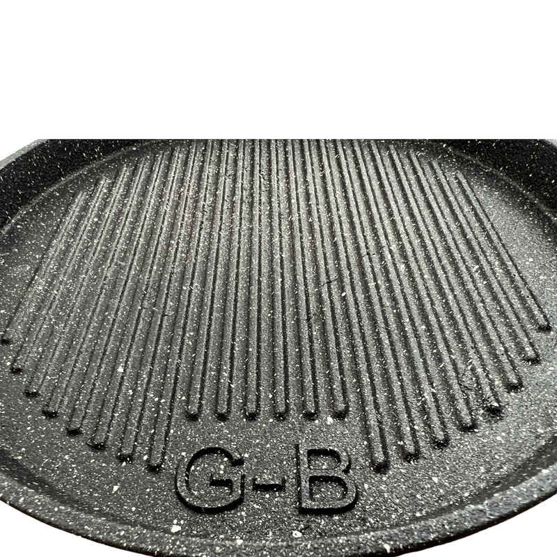 Runde Gusseiserne Grill-Bratpfanne für Camping – 24 cm
