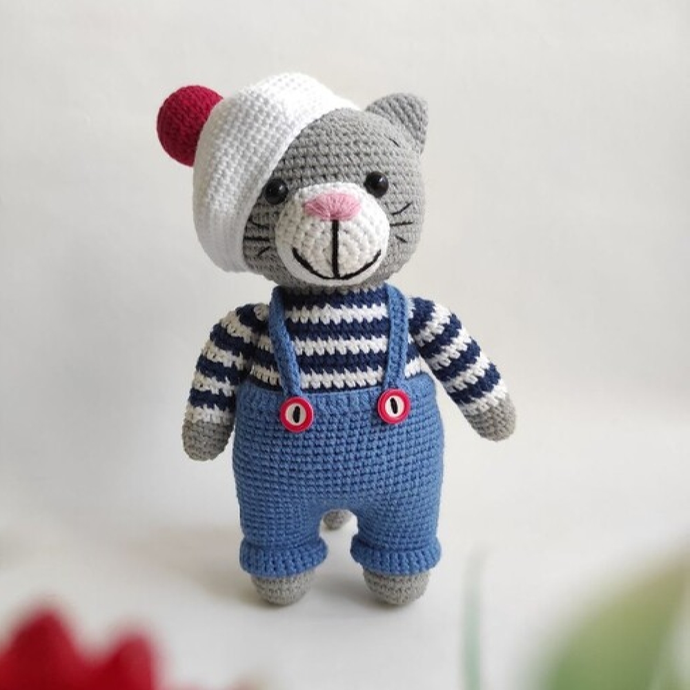 Handgemachtes Amigurumi Katze Kuscheltier – Handgefertigt | Hübsch und Niedlich