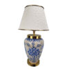 Keramik-Vase Tischlampe mit Stoff-Lampenschirm im Orientalischen Stil