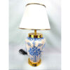 Keramik-Vase Tischlampe mit Stoff-Lampenschirm im Orientalischen Stil
