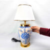 Keramik-Vase Tischlampe mit Stoff-Lampenschirm im Orientalischen Stil