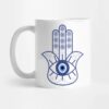 Islamische Keramik-Kaffeetasse - Blaue Hamsa Hand Muster